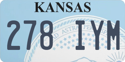 KS license plate 278IYM
