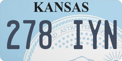 KS license plate 278IYN