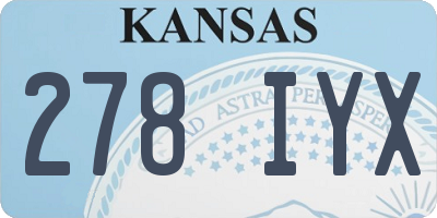 KS license plate 278IYX
