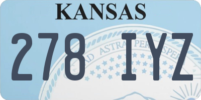 KS license plate 278IYZ