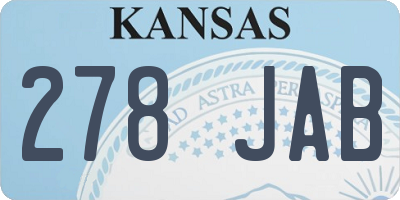 KS license plate 278JAB