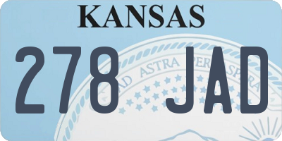 KS license plate 278JAD