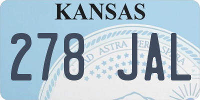 KS license plate 278JAL