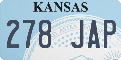 KS license plate 278JAP