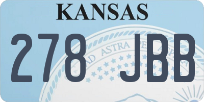 KS license plate 278JBB