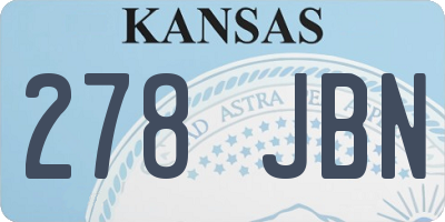 KS license plate 278JBN