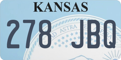 KS license plate 278JBQ