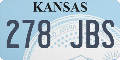 KS license plate 278JBS