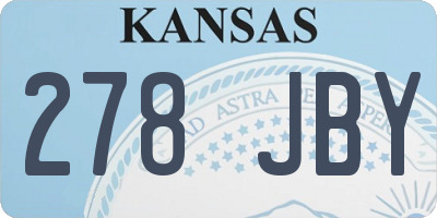 KS license plate 278JBY