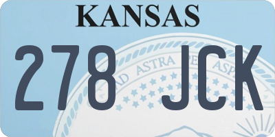 KS license plate 278JCK