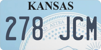 KS license plate 278JCM