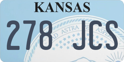 KS license plate 278JCS