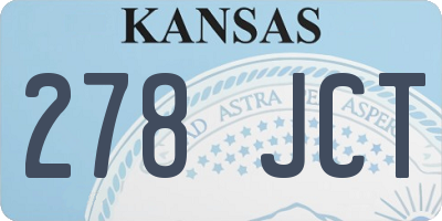 KS license plate 278JCT