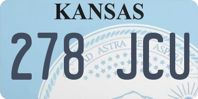 KS license plate 278JCU