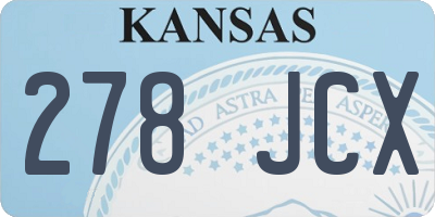 KS license plate 278JCX