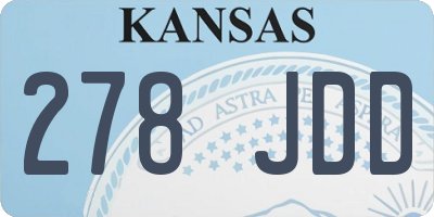 KS license plate 278JDD