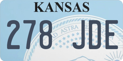 KS license plate 278JDE