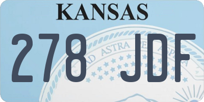 KS license plate 278JDF