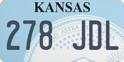 KS license plate 278JDL