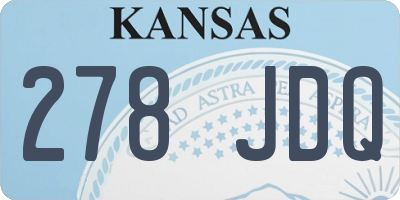 KS license plate 278JDQ