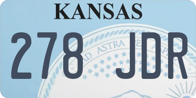 KS license plate 278JDR