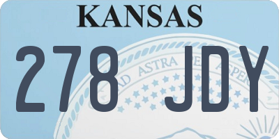 KS license plate 278JDY