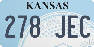 KS license plate 278JEC