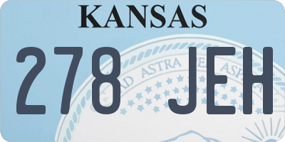 KS license plate 278JEH