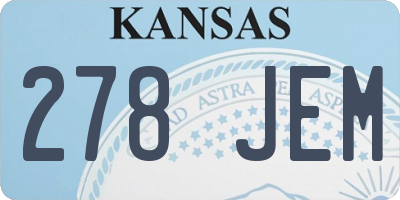 KS license plate 278JEM