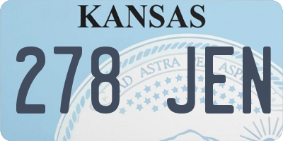 KS license plate 278JEN