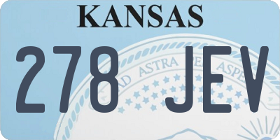 KS license plate 278JEV