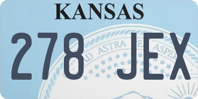KS license plate 278JEX