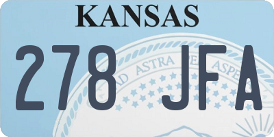 KS license plate 278JFA