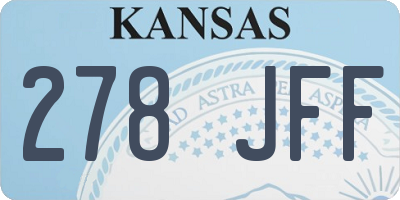 KS license plate 278JFF