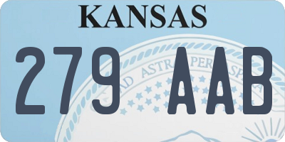 KS license plate 279AAB