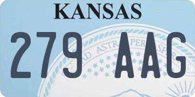 KS license plate 279AAG