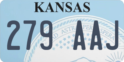 KS license plate 279AAJ