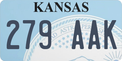 KS license plate 279AAK