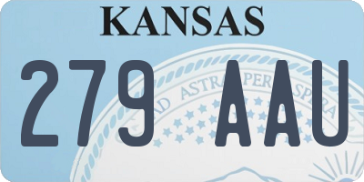 KS license plate 279AAU