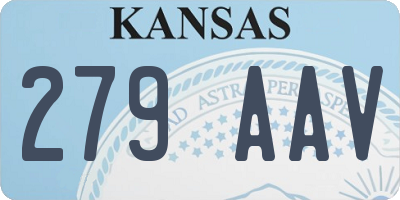 KS license plate 279AAV