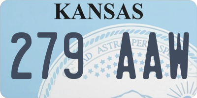 KS license plate 279AAW