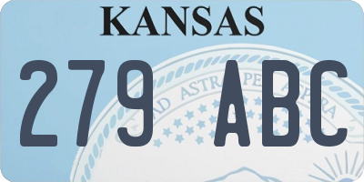 KS license plate 279ABC