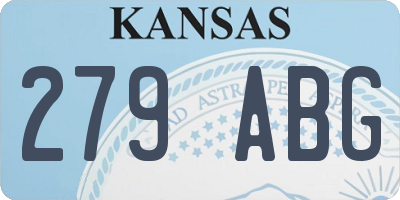 KS license plate 279ABG