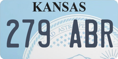 KS license plate 279ABR