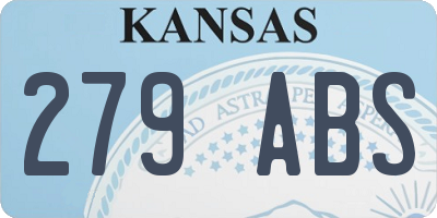 KS license plate 279ABS