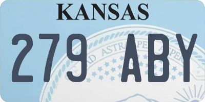 KS license plate 279ABY