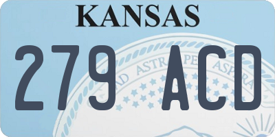 KS license plate 279ACD