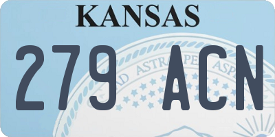 KS license plate 279ACN