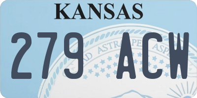 KS license plate 279ACW