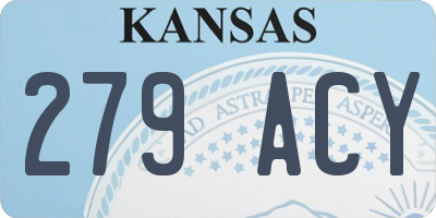 KS license plate 279ACY